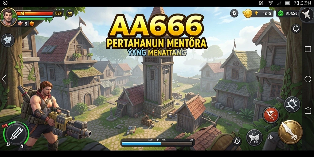 Tampilan gameplay seru dalam game Tower Defense AA666.