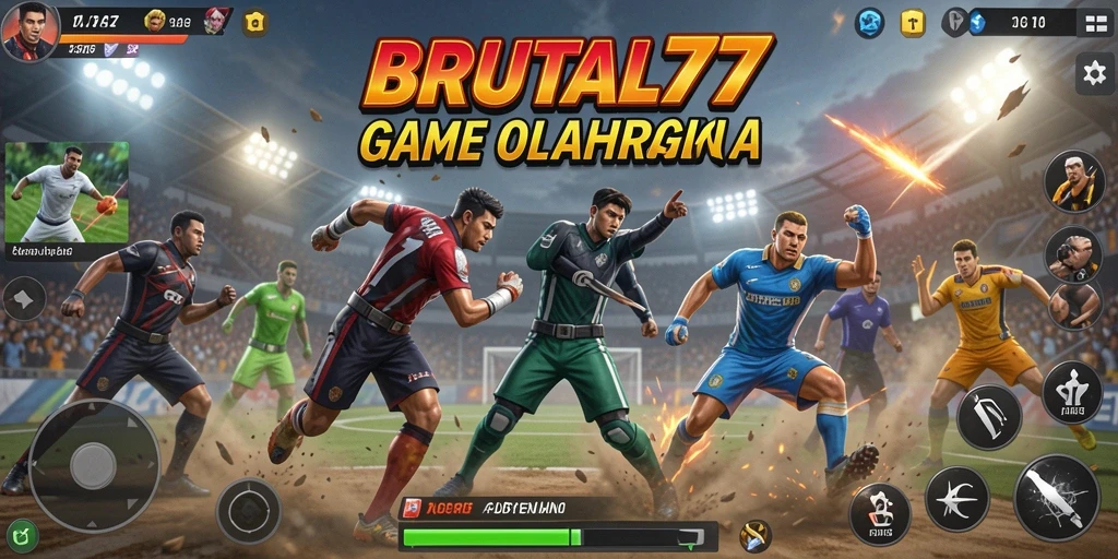 Tampilan gameplay menegangkan dalam BRUTAL77 dengan aksi olahraga yang cepat.