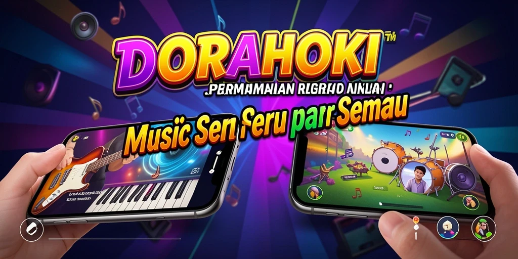 Tampilan menarik gameplay DORAHOKI dengan lagu-lagu seru.