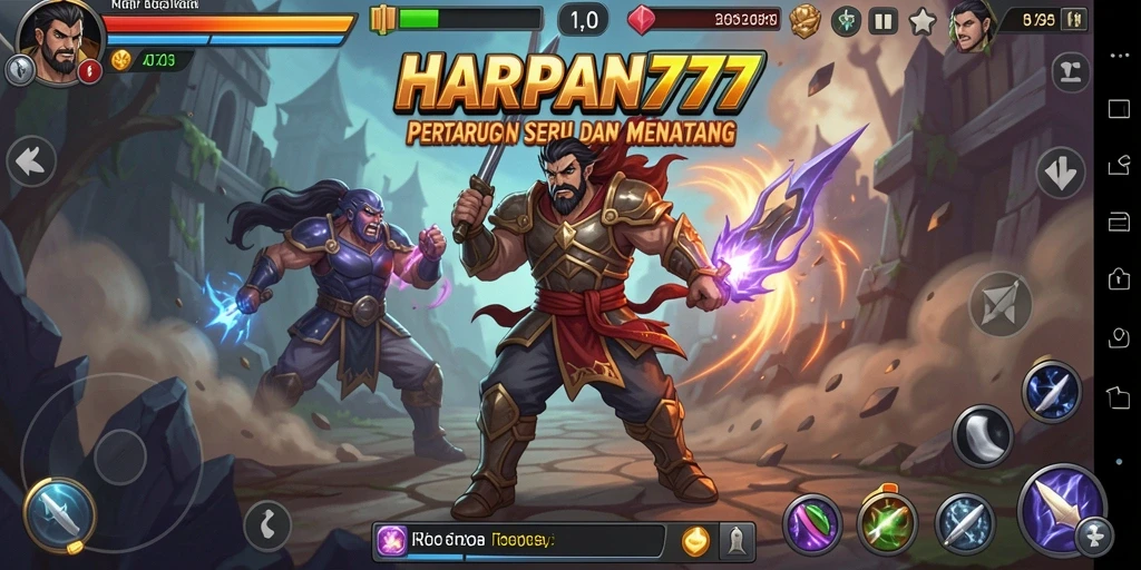 Screenshot gameplay HARAPAN777 dengan aksi pertarungan yang mendebarkan.