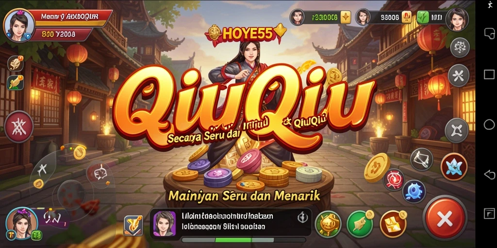 Screenshot gameplay HOYE55 yang menunjukkan keseruan bermain QiuQiu.