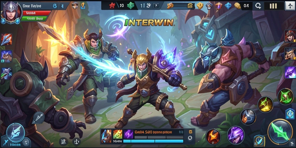 Tampilan menarik dari gameplay seru INTERWIN dalam aksi MOBA.