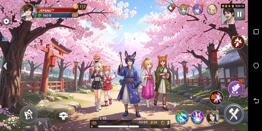 Gameplay seru di JEPANG77 dengan pemandangan Jepang yang menawan.