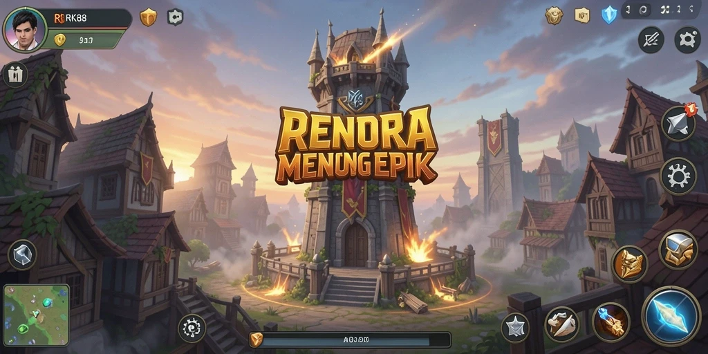 Tangkapan layar menampilkan aksi seru dari gameplay Tower Defense RK88.