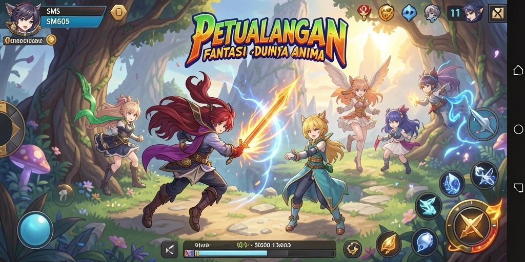 Tampilan menarik dari gameplay <strong>SM605</strong> yang penuh aksi anime.