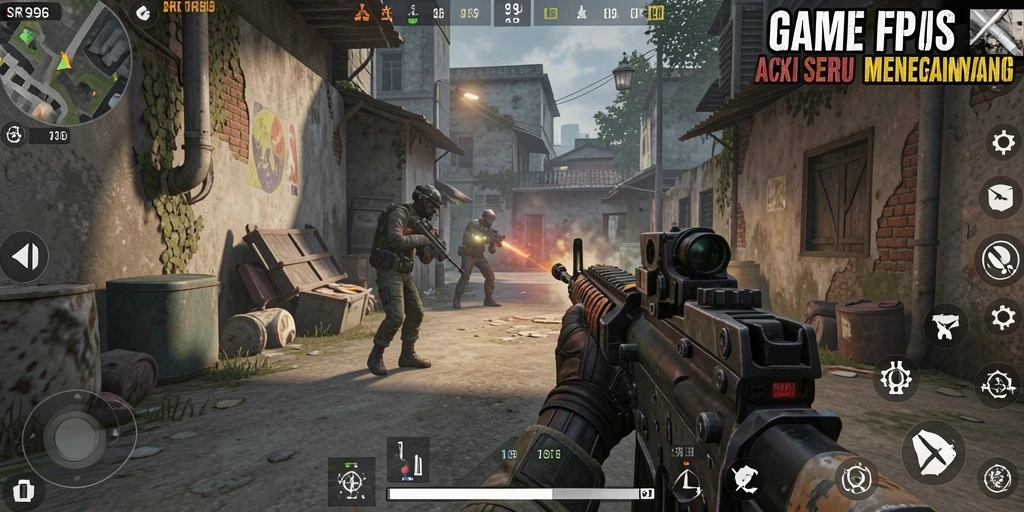 Screenshot gameplay SR996 yang menunjukkan aksi pertarungan intens.