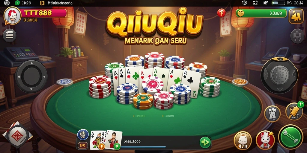 Tampilan gameplay seru TTT888 dalam permainan QiuQiu.